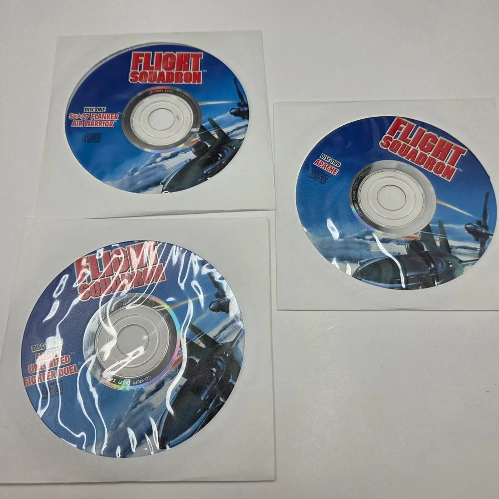 MacSoft Flight Squadron PC Game 3-Disc Set Vintage Windows 95 MS-DOS Sim 5 Games